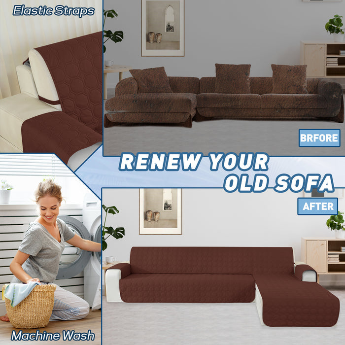YSTYLE Waterproof 4 Seater Corner Sofa Cover Reversible Peninsula