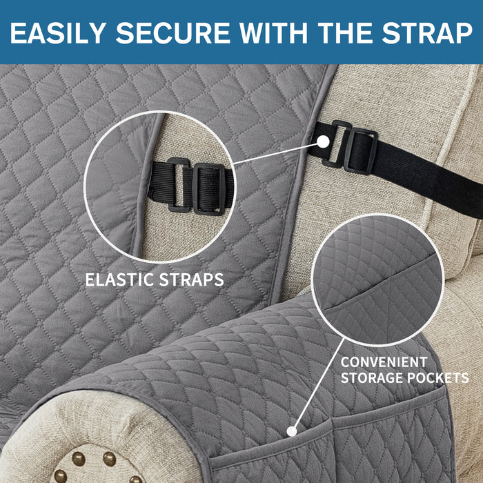 YSTYLE Waterproof 4 Seater Sofa Cover with Side Pockets Anti-Slip