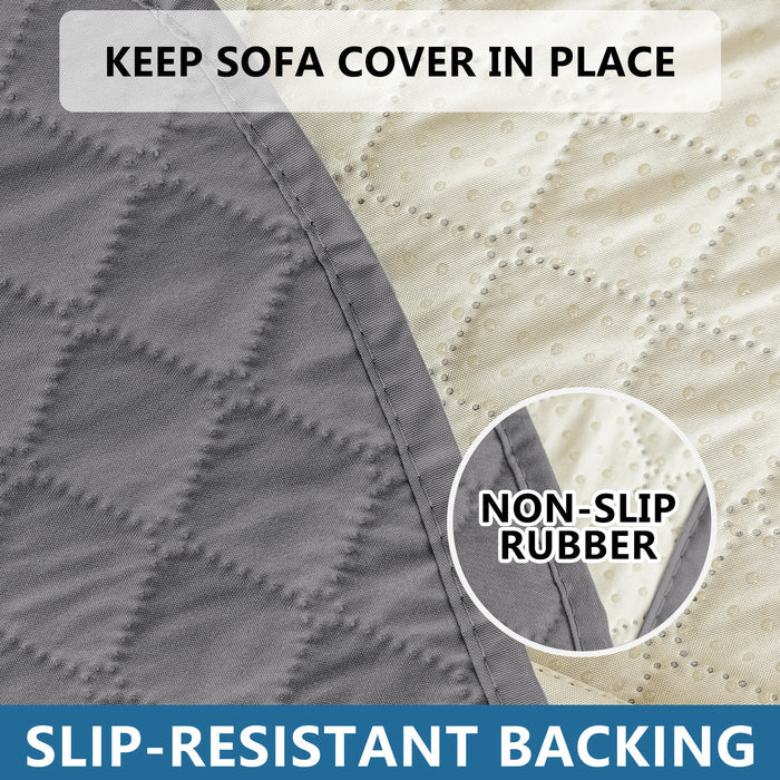 YSTYLE Waterproof 4 Seater Sofa Cover with Side Pockets Anti-Slip