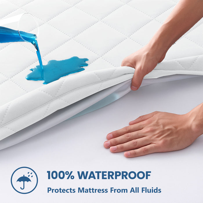 YSTYLE Waterproof Double Mattress Protector 140x200cm Quilted-YSTYLE