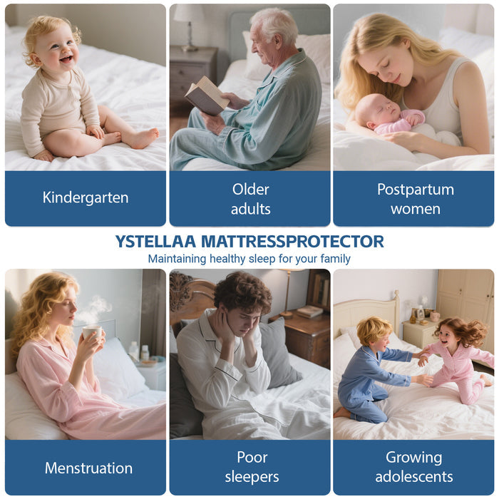 YSTYLE Waterproof Double Mattress Protector 140x200cm Quilted-YSTYLE