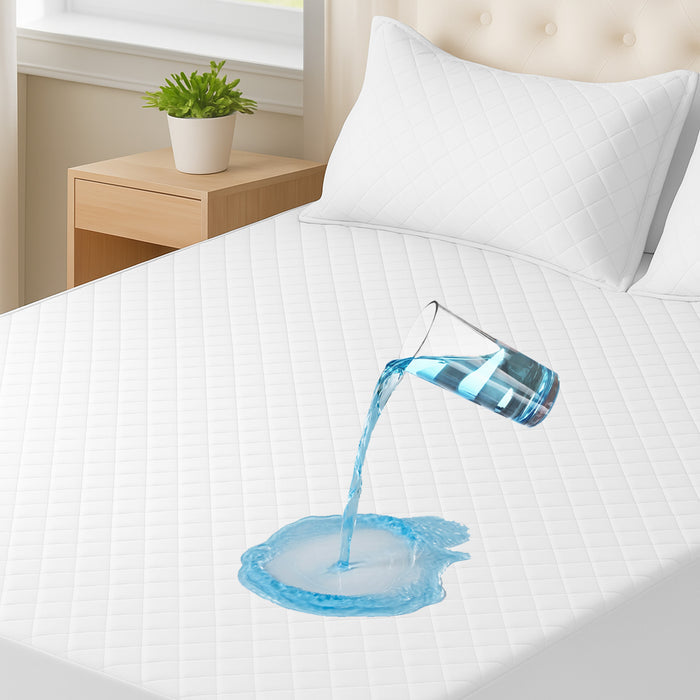 YSTYLE Waterproof Double Mattress Protector 140x200cm Anti Mite Breathable-YSTYLE