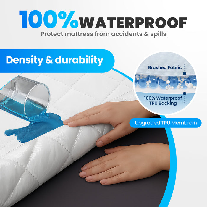 YSTYLE Waterproof Double Mattress Protector 140x200cm Anti Mite Breathable-YSTYLE