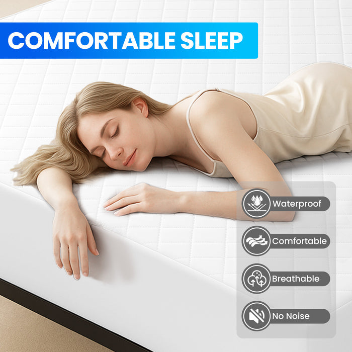 YSTYLE Waterproof Double Mattress Protector 140x200cm Anti Mite Breathable-YSTYLE