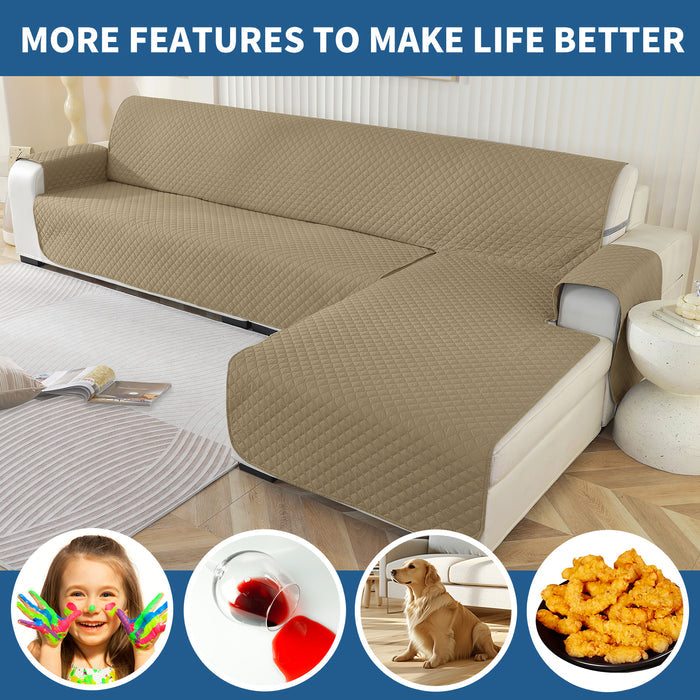 YSTYLE Waterproof L Shape Sofa Cover 3 Seater Reversible Peninsula