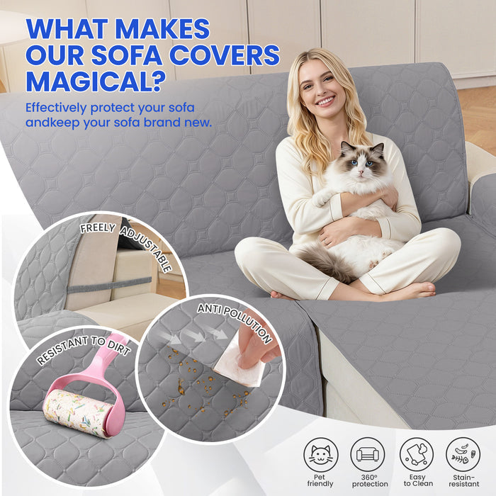 YSTYLE Waterproof Reversible Corner Sofa Cover L Shape 225cm