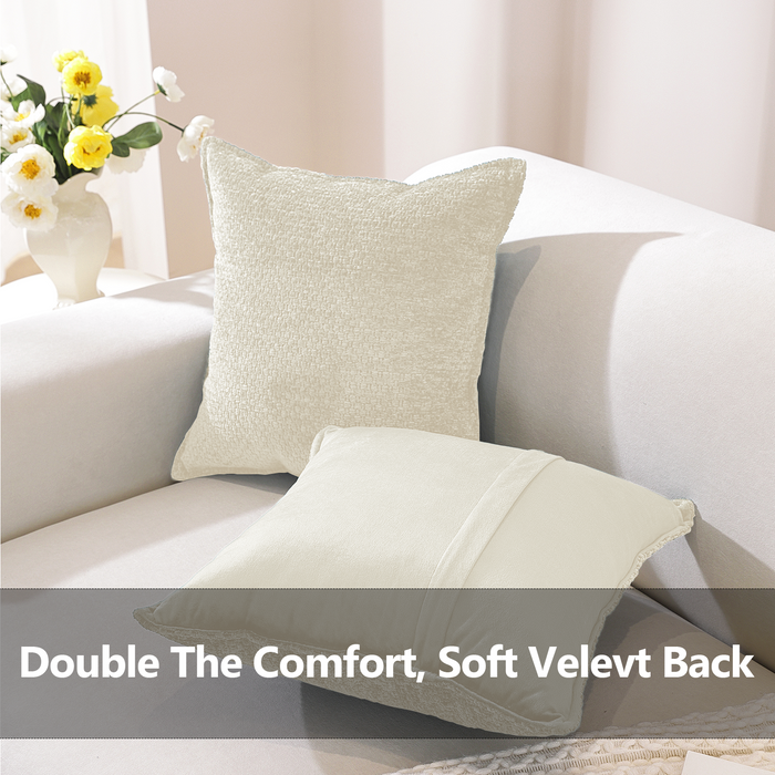 Ystyle2 Pieces Chenille Sofa Cushion Covers 60x60cm Soft-YSTYLE